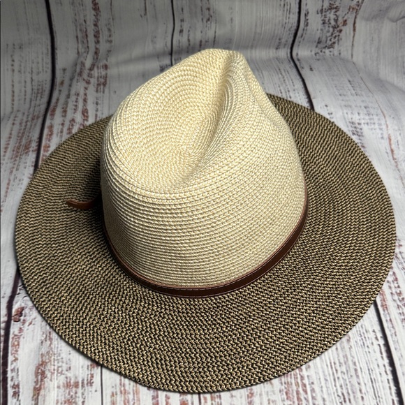 Sunday Afternoons Cream and Brown Wide Brimmed Fedora Hat Medium - Picture 5 of 16